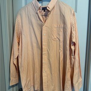 Paul Fredrick Orange Checkered Button Down Shirt